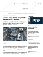 Ukraine Using British Weapons For Terror Attacks - Moscow - RT World News