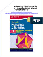 Complete Probability Statistics 1 For Cambridge International As A Level James Nicholson Online Ebook Texxtbook Full Chapter PDF