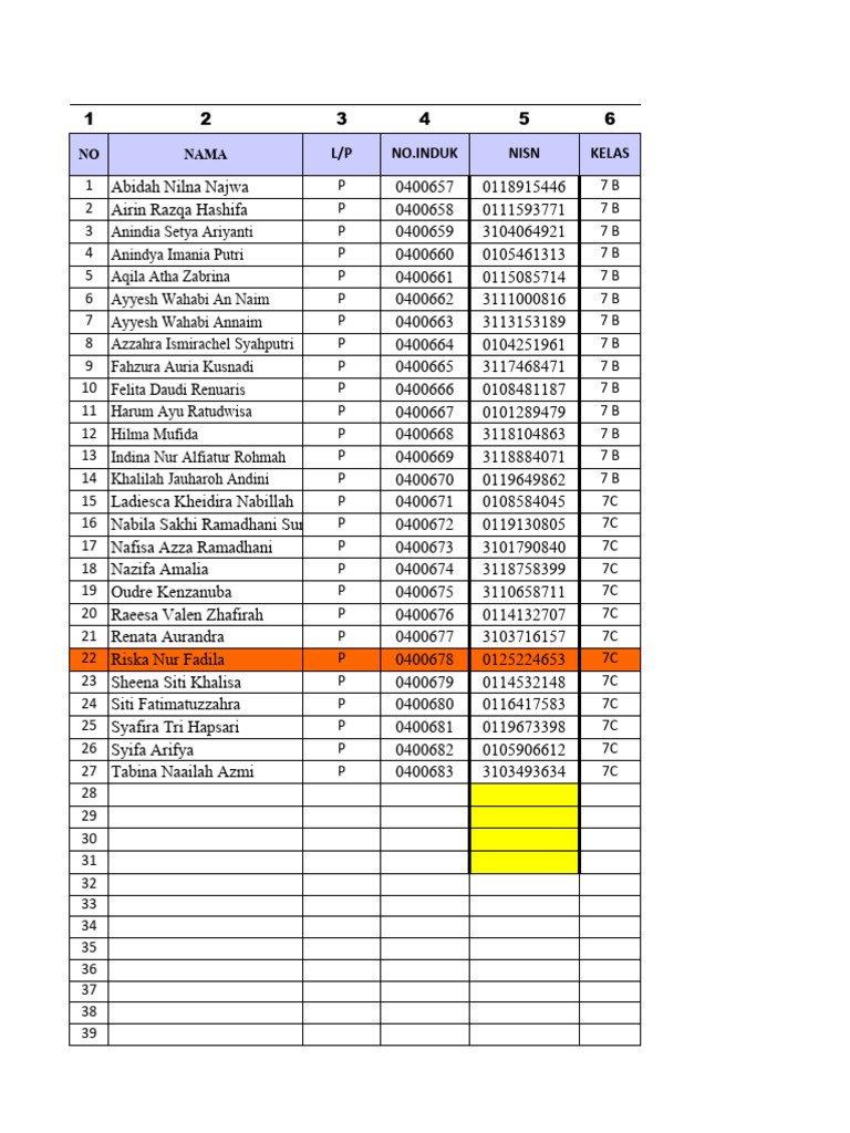 Form nilai pts permapel semester 2 pdf