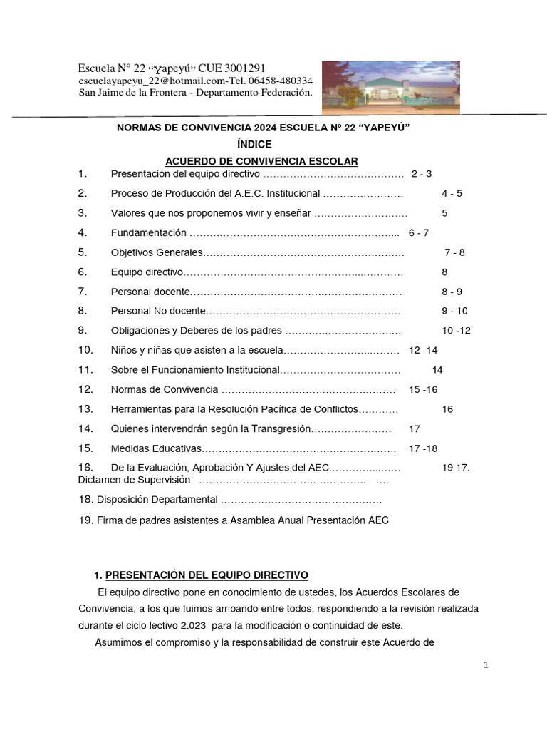 Normas de Convivencia Escolar 2024 | PDF | Aprendizaje | Maestros