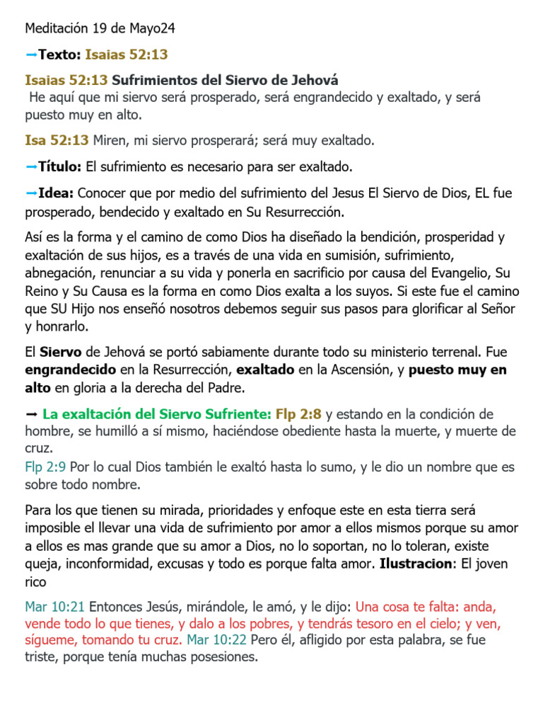El Sufrimiento Es Necesario para Ser Exaltado - Meditación 19 de Mayo24 ...