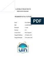 Laporan Praktikum Ekologi Dasar Makrofauna Tanah