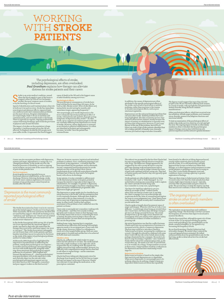 Post-Stroke Psychological Care Insights | PDF | Stroke | Major ...