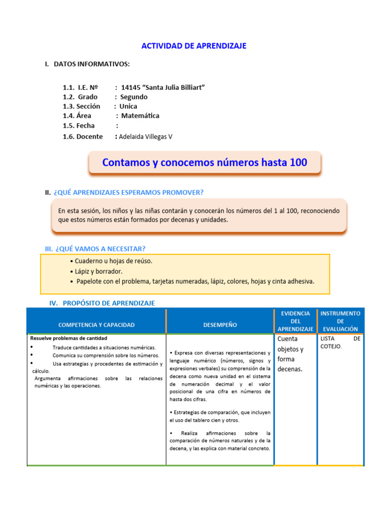 Contamos Conocemos Numeros100 | PDF | Aprendizaje | Codificaciones