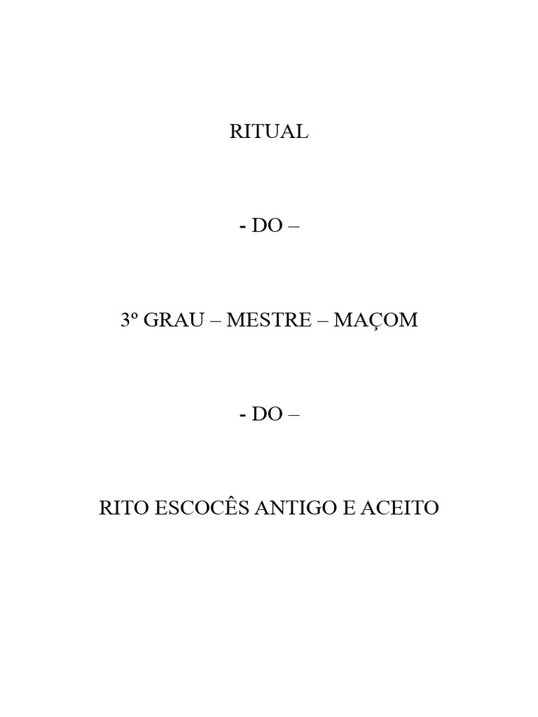 Ritual de Mestre Maom Reaa PDF Free | PDF | Loja Maçônica | Maçonaria