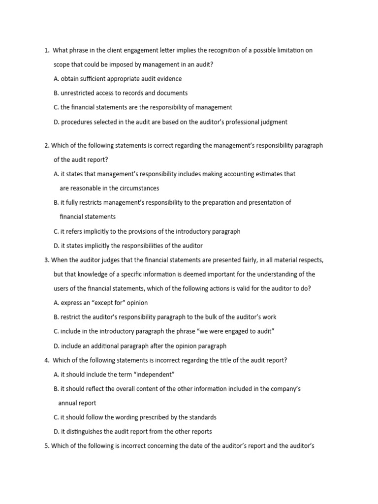 Completing The Audit Pdf Auditor S Report Audit