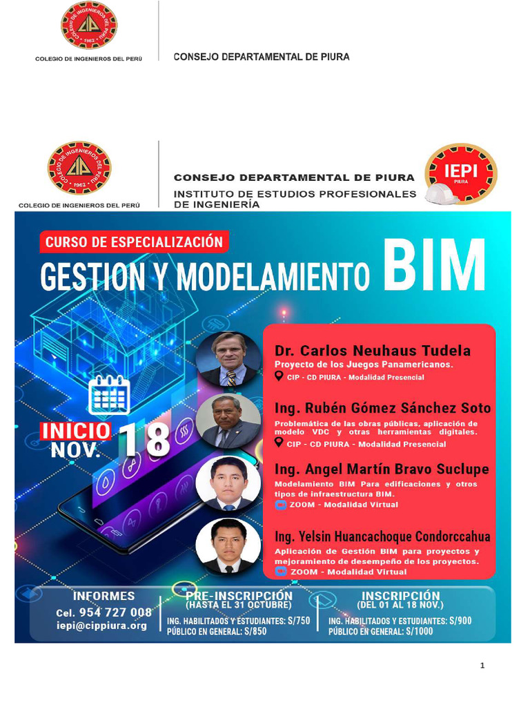 Curso de Especialización en Gestión BIM | PDF | Autodesk Revit ...