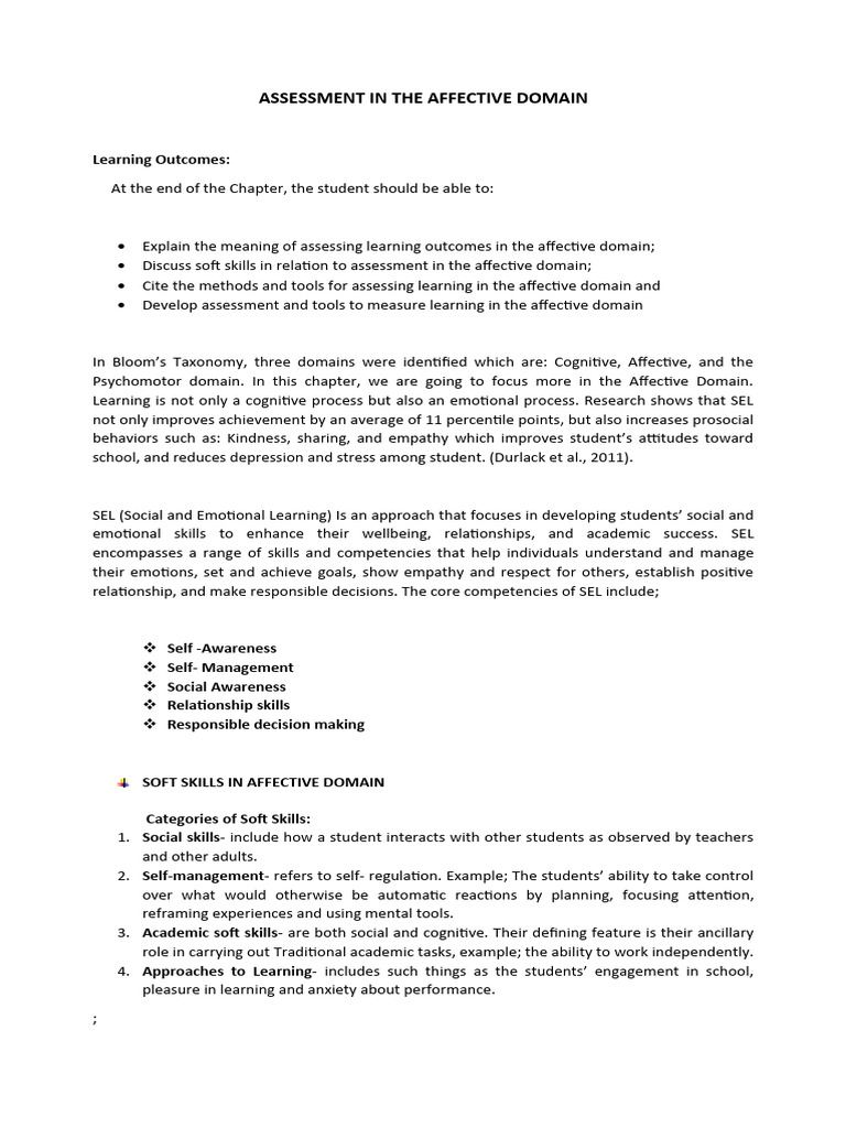 Assessment in The Affective Domain | PDF