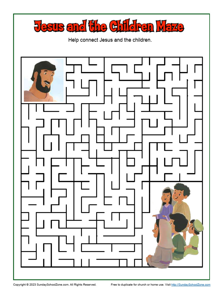 Jesus and The Children Maze | PDF