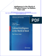 Ebook Cultural Intelligence in The World of Work Past Present Future 1St Edition Yuan Liao Online PDF All Chapter