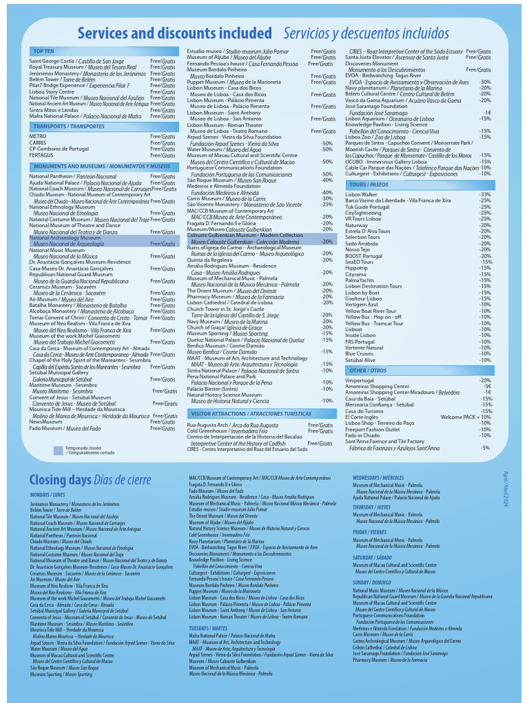 LISBOA CARD GUIDE PDF FREE DOWNLOAD visual data 8