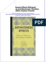 Definiteness Effects Bilingual Typological and Diachronic Variation 1St Edition Susann Fischer Online Ebook Texxtbook Full Chapter PDF