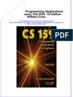 Cs 159 C Programming Applications For Engineers Fall 2023 1St Edition William Crum Online Ebook Texxtbook Full Chapter PDF