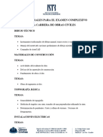 Temas Generales para El Examen Complexivo de La Carrera de Obras Civiles y Asist de Ing. Civil