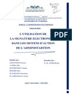 l'Utilisation de La Signature Électronique Dans Les Moyens d'Administration Au Maroc-1