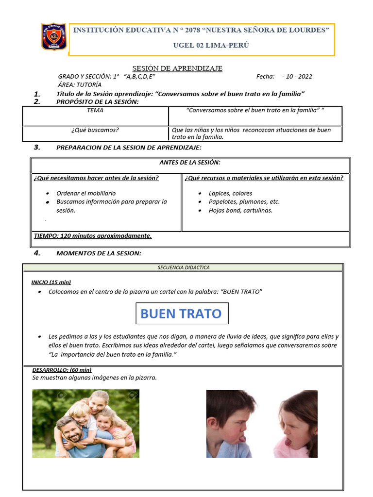 Buen Trato Familiar en Educación Infantil | PDF | Aprendizaje