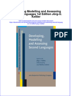 Developing Modelling and Assessing Second Languages 1St Edition Jorg U Kesler Online Ebook Texxtbook Full Chapter PDF