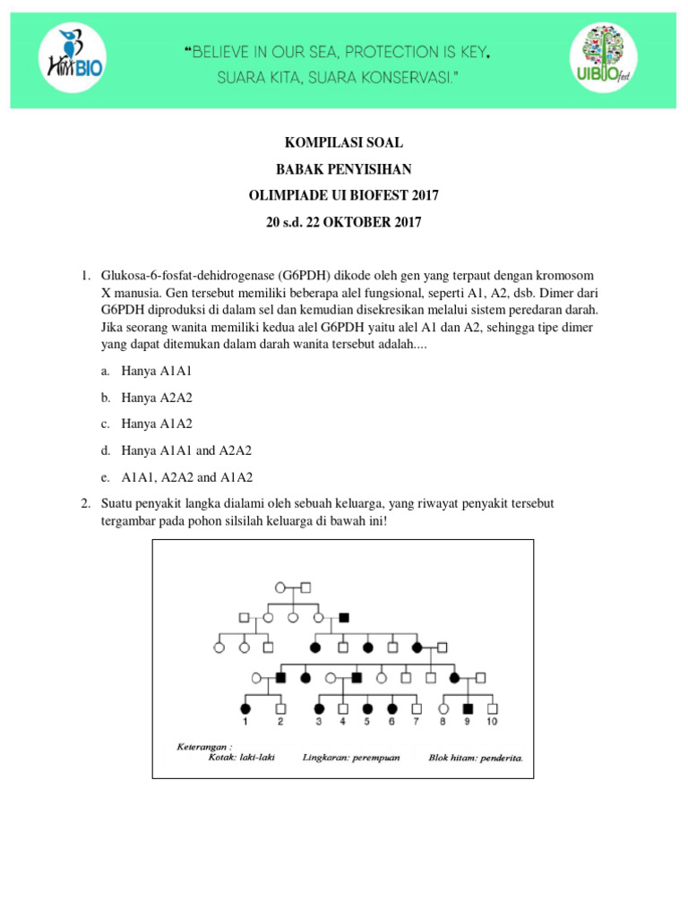 Soal Olimpiade UI Biofest 2017 | PDF | Kajian Bahasa Asing | Sains ...