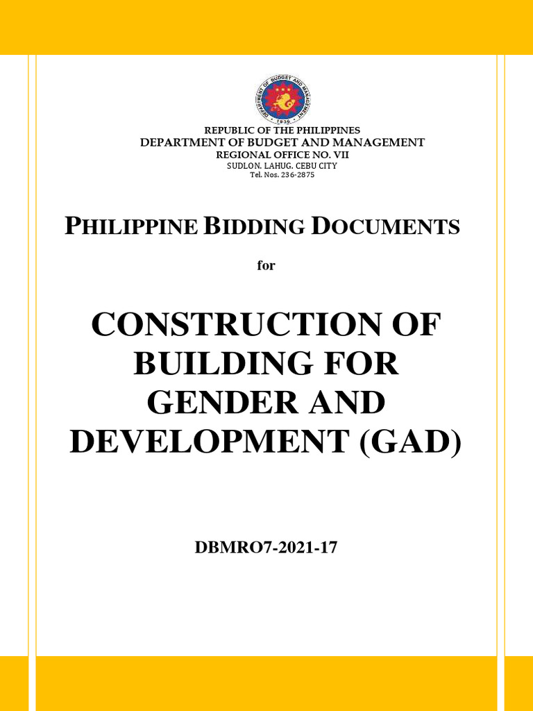 Bid Docs For The Construction of Building For GAD | PDF | Procurement ...