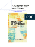 Ebook Democracy of Expression Positive Free Speech and Law 1St Edition Andrew T Kenyon Online PDF All Chapter