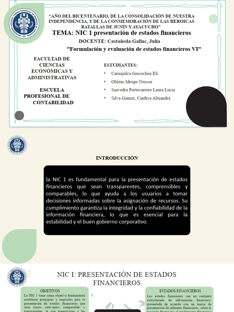 NIC 1 Presentacion de Estados Financieros | PDF | normas ...