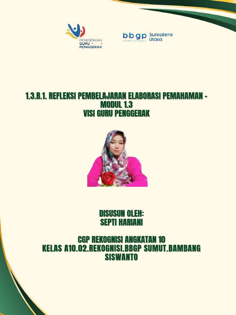 Refleksi Pembelajaran Visi Guru Penggerak | PDF | Karier & Perkembangan
