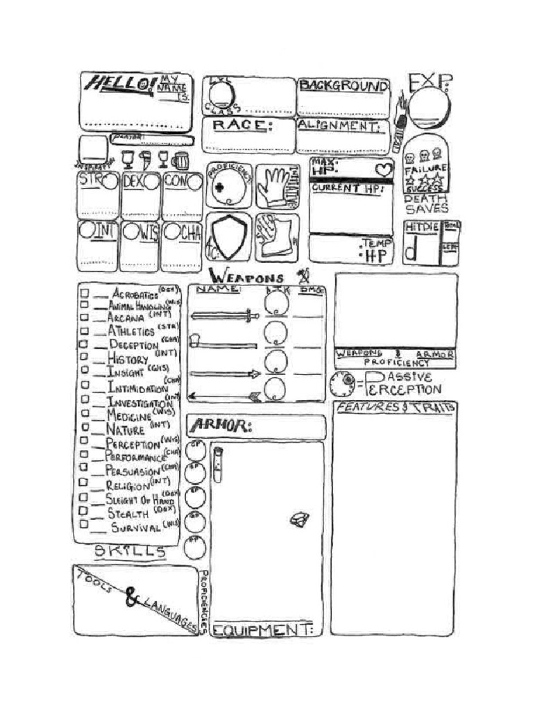 RPG Character Sheet 1 | PDF
