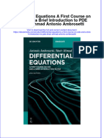 Differential Equations A First Course On Ode and A Brief Introduction To Pde Shair Ahmad Antonio Ambrosetti Online Ebook Texxtbook Full Chapter PDF