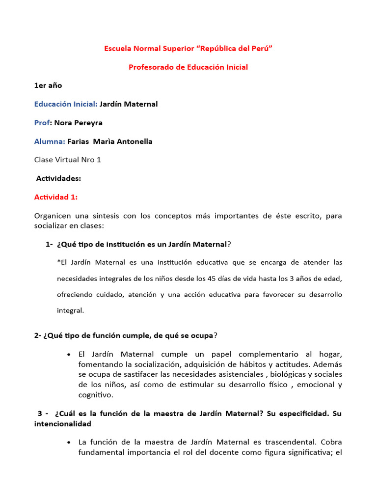 Educación Integral en Jardín Maternal | PDF | Educación de la primera ...