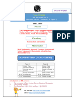 JEE Advanced Test 01 - Test Syllabus and Schedule (09 - 07 - 2023) - Prayas JEE Open Test