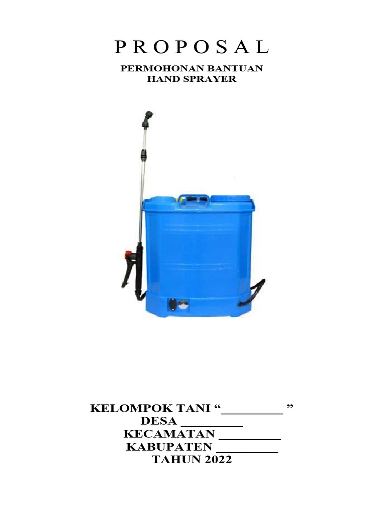 Proposal Bantuan Hand Sprayer 2022 | PDF