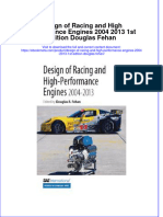 Design of Racing and High Performance Engines 2004 2013 1St Edition Douglas Fehan Online Ebook Texxtbook Full Chapter PDF