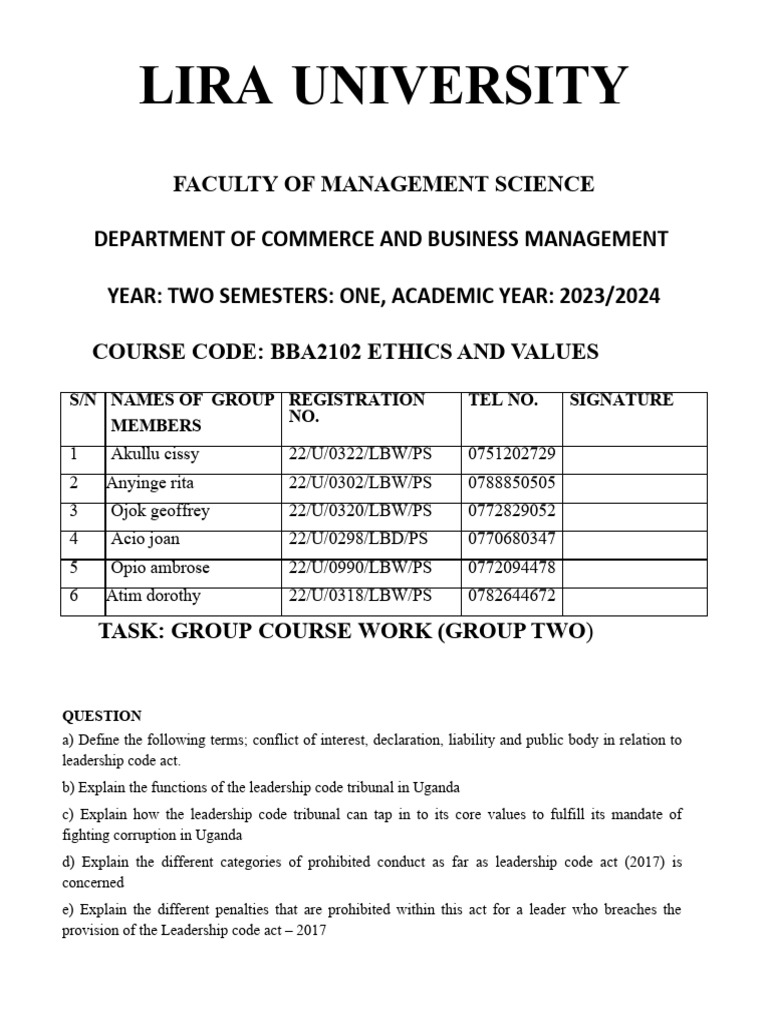 Leadership Code Act Overview and Analysis | PDF | Corruption ...