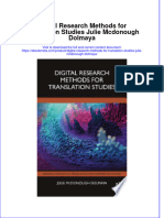 Download Digital Research Methods For Translation Studies Julie Mcdonough Dolmaya online ebook  texxtbook full chapter pdf 