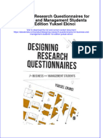 Download Designing Research Questionnaires For Business And Management Students 1St Edition Yuksel Ekinci online ebook  texxtbook full chapter pdf 