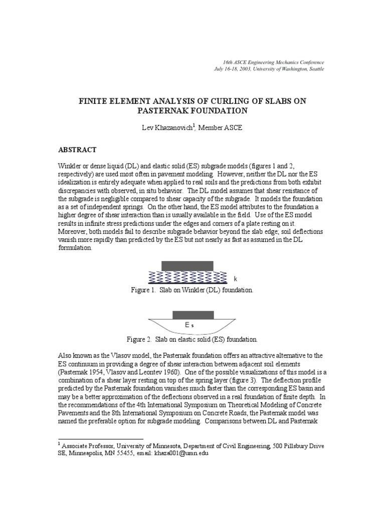 Finite Element Analysis of Slabs on Pasternak Foundation | PDF