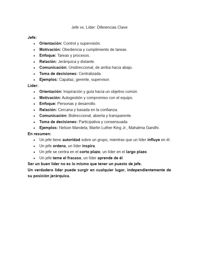 Jefe Vs Líder Pdf