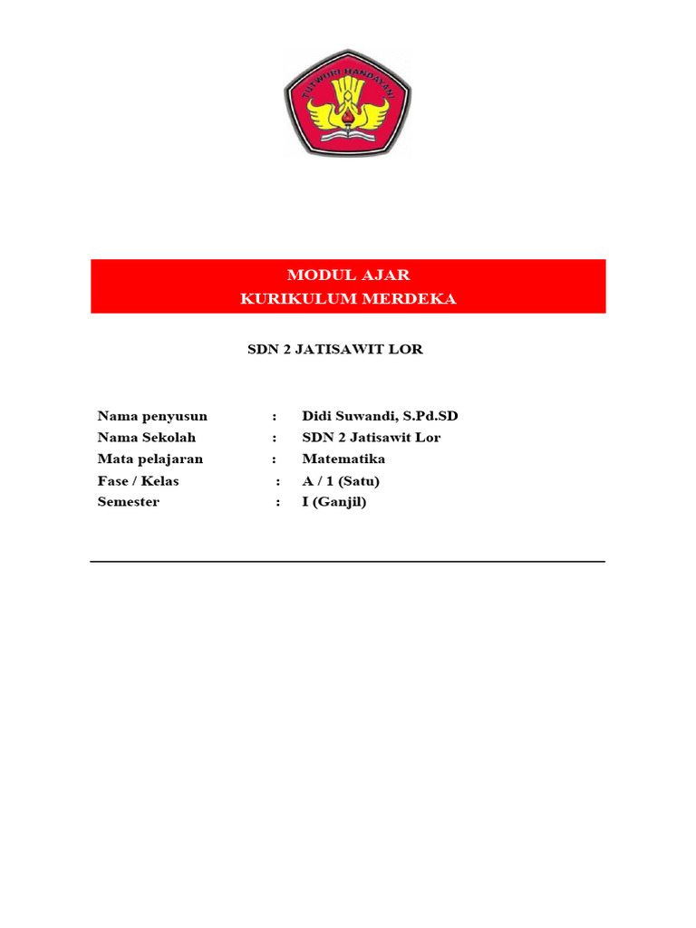 Modul ajar matematika 1 pdf