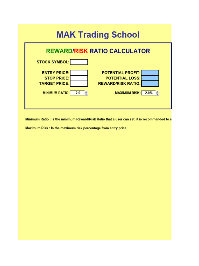 Reward-Risk Calculator MAKTS | PDF