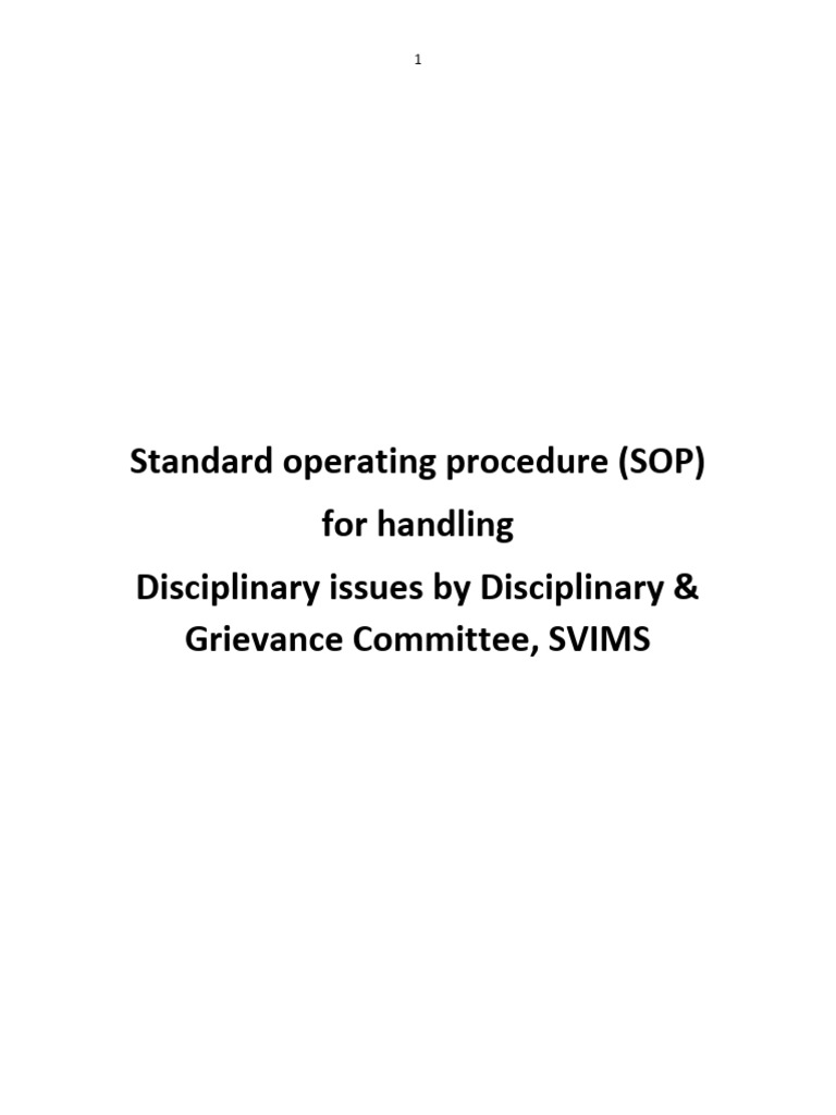 Discipline SOP | Download Free PDF | Disciplines | Employment