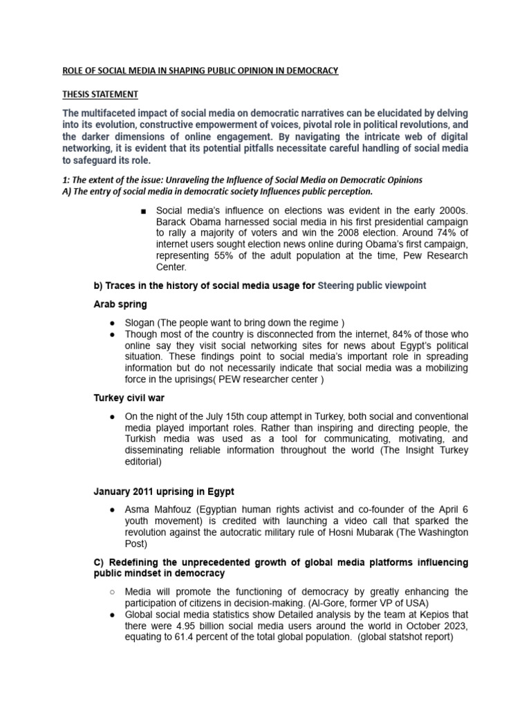 Social Media's Impact on Democracy | PDF | Social Media | Popular ...
