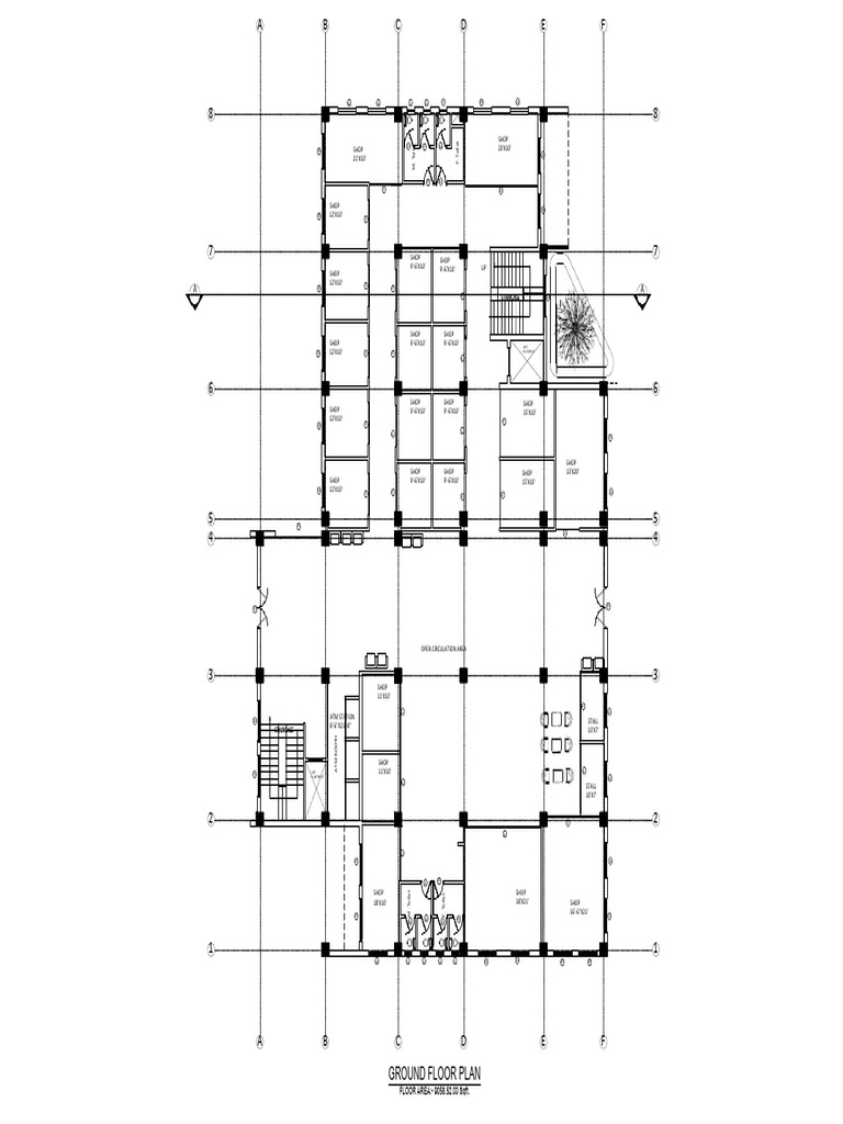 Ground Floor Plan with Shop Layouts | PDF