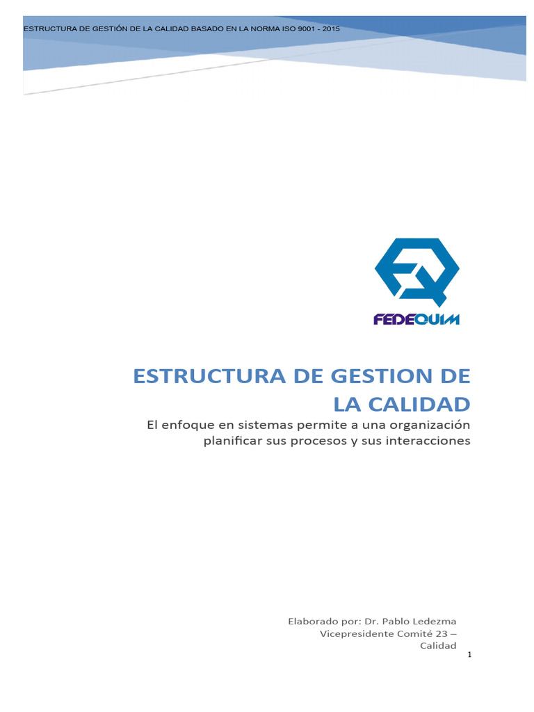 Gestión de Calidad según ISO 9001:2015 | PDF | Gestión de la calidad ...