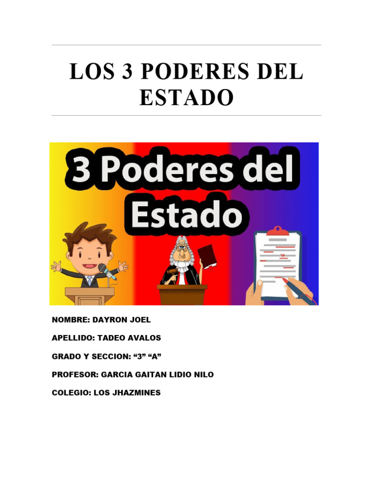 Los 3 poderes del estado xdd pdf judicaturas formas de gobierno