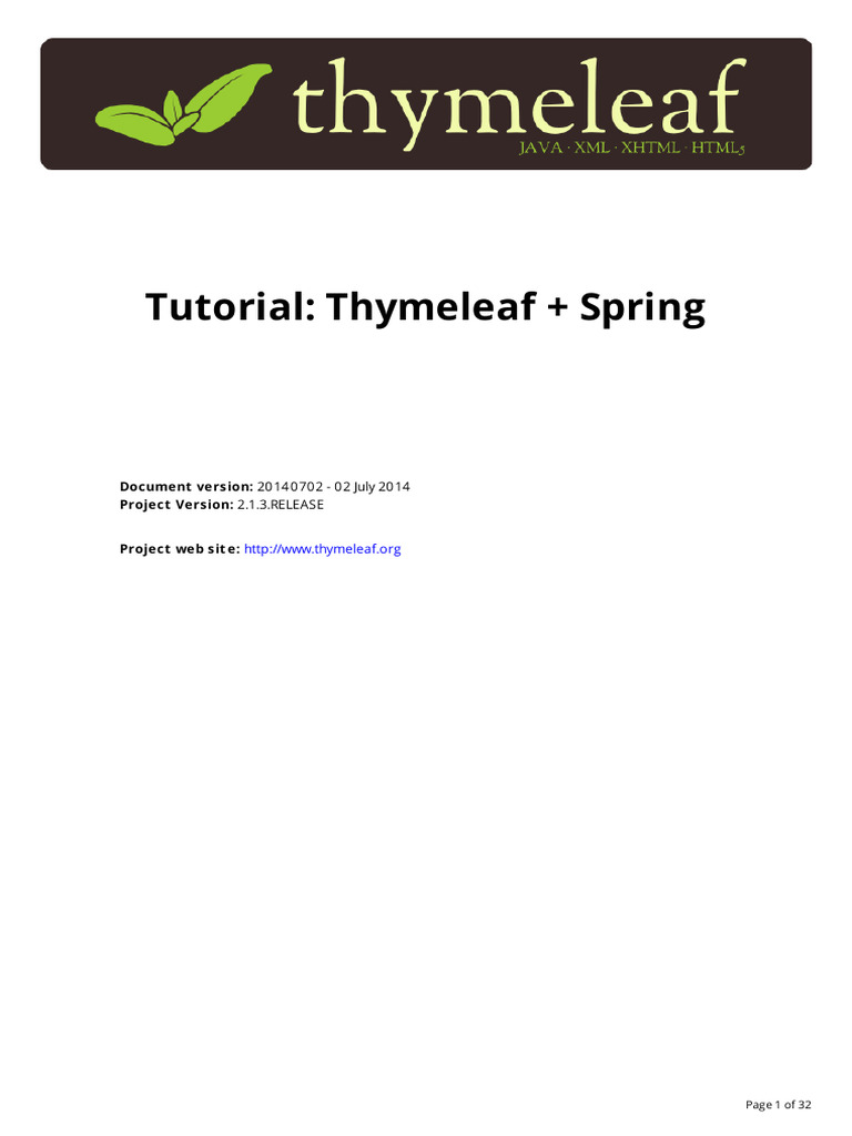 Tutorial thymeleaf spring pdf model view controller software