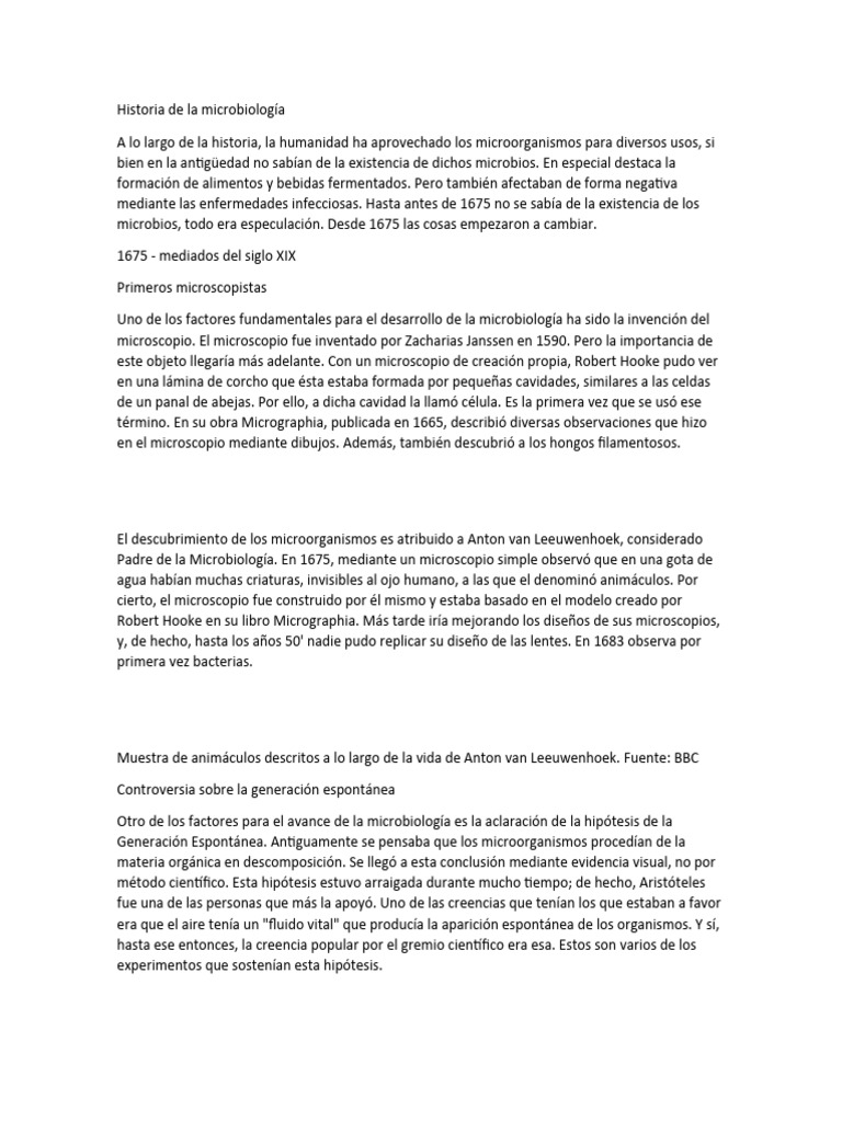 Historia de La Microbiología | PDF | Virus | Microorganismo