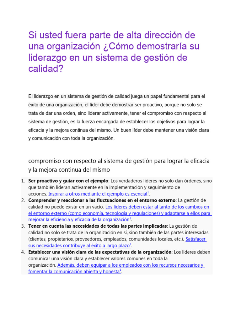 Si Usted Fuera Parte de Alta Dirección de Una Organización | PDF