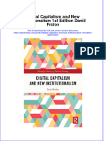 Download Digital Capitalism And New Institutionalism 1St Edition Daniil Frolov online ebook  texxtbook full chapter pdf 