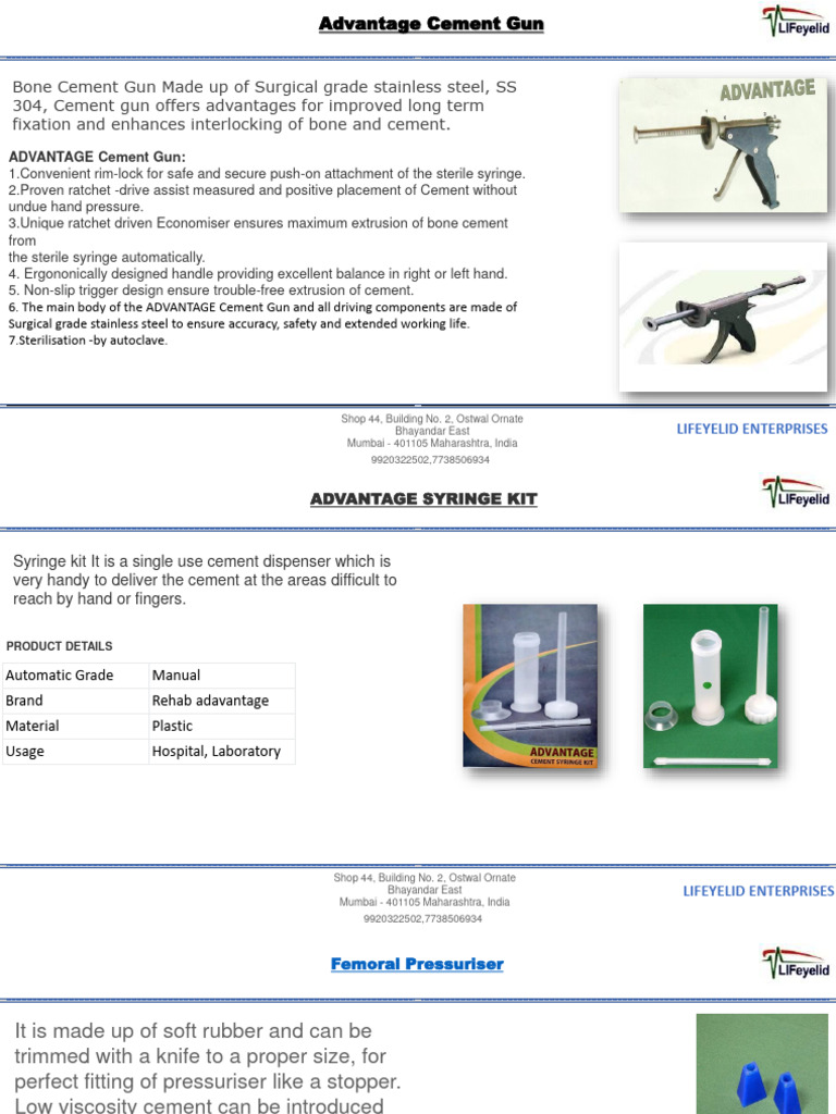 Advantage Bone Cement Delivery System | PDF | Surgery | Syringe