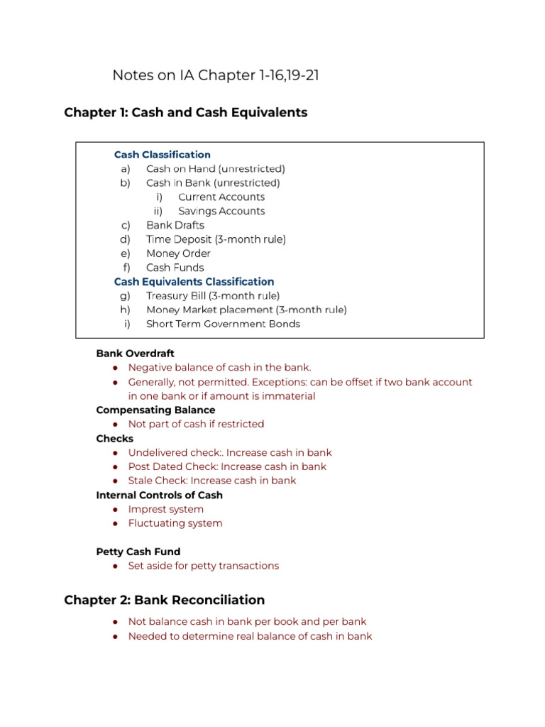 Cash and Receivables Notes | PDF | Banks | Financial Accounting